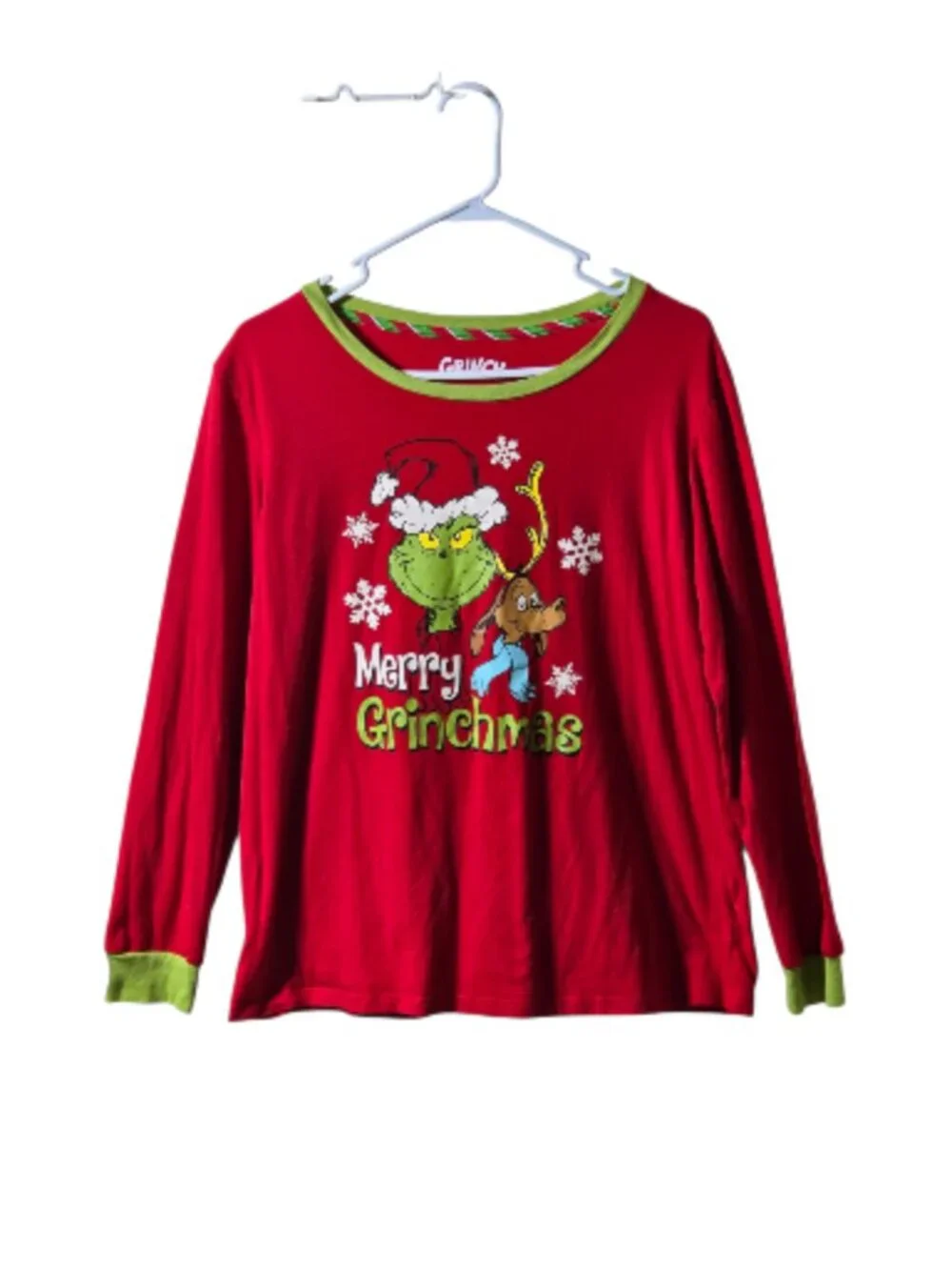 Official Grinch Merry Grinchmas Long Sleeve Christmas Shirt Youth Large 12-14